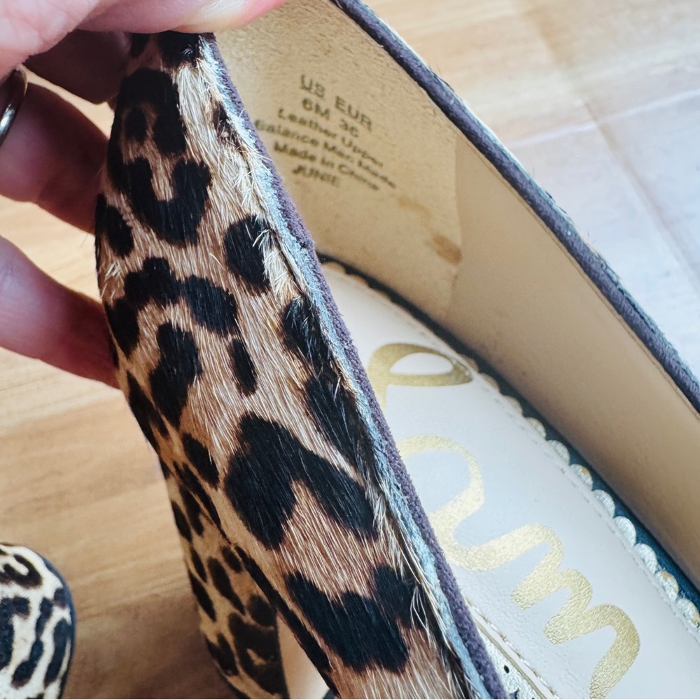 Sam Edelman leopard leather round toe pumps size 6 - Picture 7 of 13